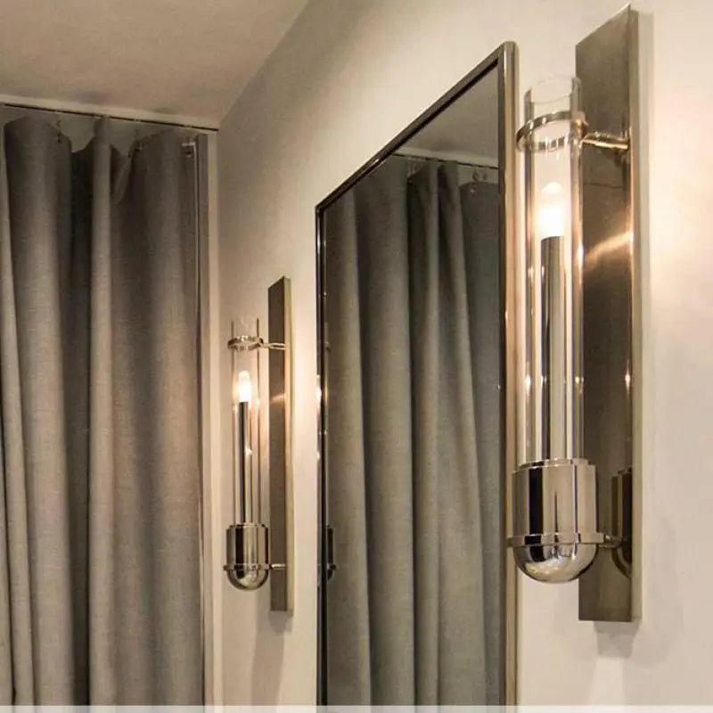 applique murale en acier inoxydable avec tube en verre - vue 3 sur 7