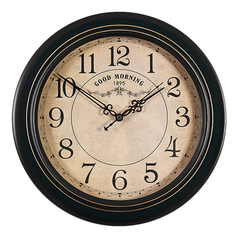 horloge murale vintage silencieuse design classique en métal - vue 12 sur 26