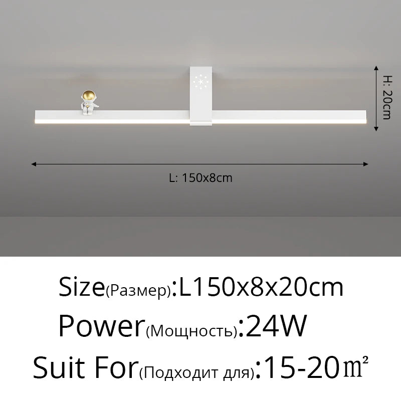 lustre nordique minimaliste bande led créative personnalité