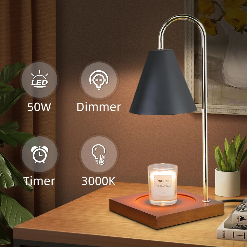 lampe de table rétro aromathérapie avec minuterie et lumière d'ambiance - vue 3 sur 12