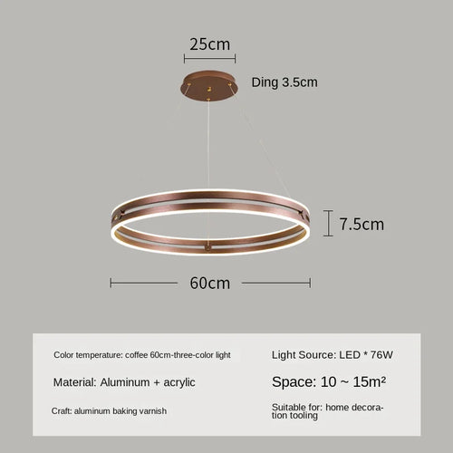 lustre circulaire moderne design créatif pour intérieur lumineux - vue 11 sur 15