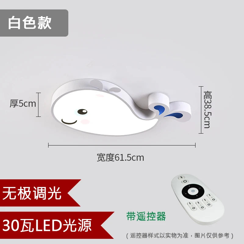 plafonnier led baleine éclairage créatif moderne pour enfant - vue 13 sur 15