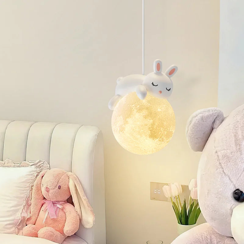 Lustre de chambre d'enfant moderne minimaliste petit ours suspension LED lumières chambre chevet décoration de la maison luminaire suspendu