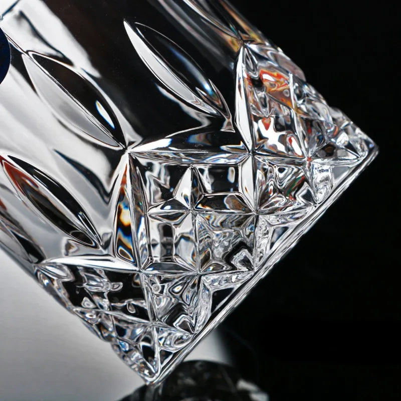 Lot verres whisky cristal relief bar maison élégant