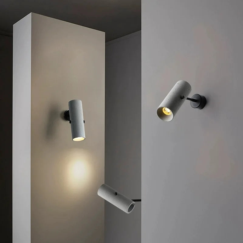 applique murale rétro en ciment rotatif avec lampes led pivotantes - vue 3 sur 8