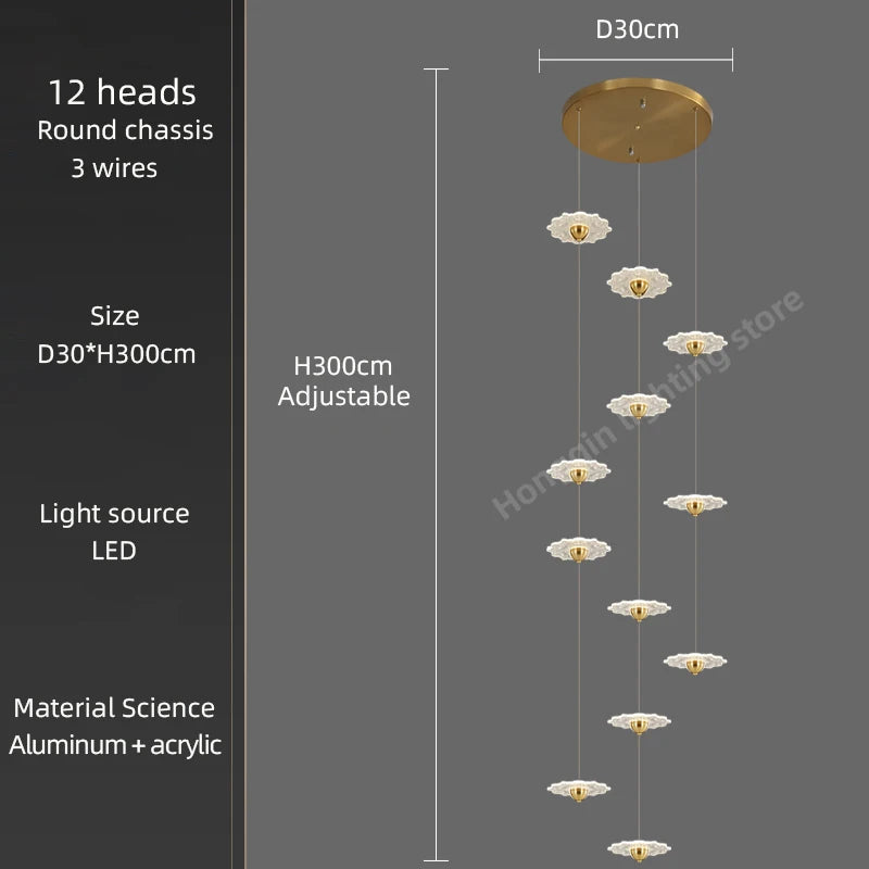 lustre moderne à led pour éclairage intérieur décoratif - vue 18 sur 26