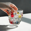 Lot 2 verres cristal motifs gothiques design zecchin