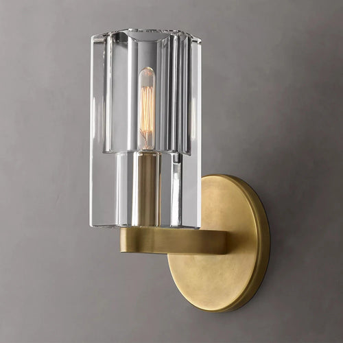 Modern brass LED wall lamp, indoor transparent crystal lamp, household decoration, bedside living room - vue 5 sur 6