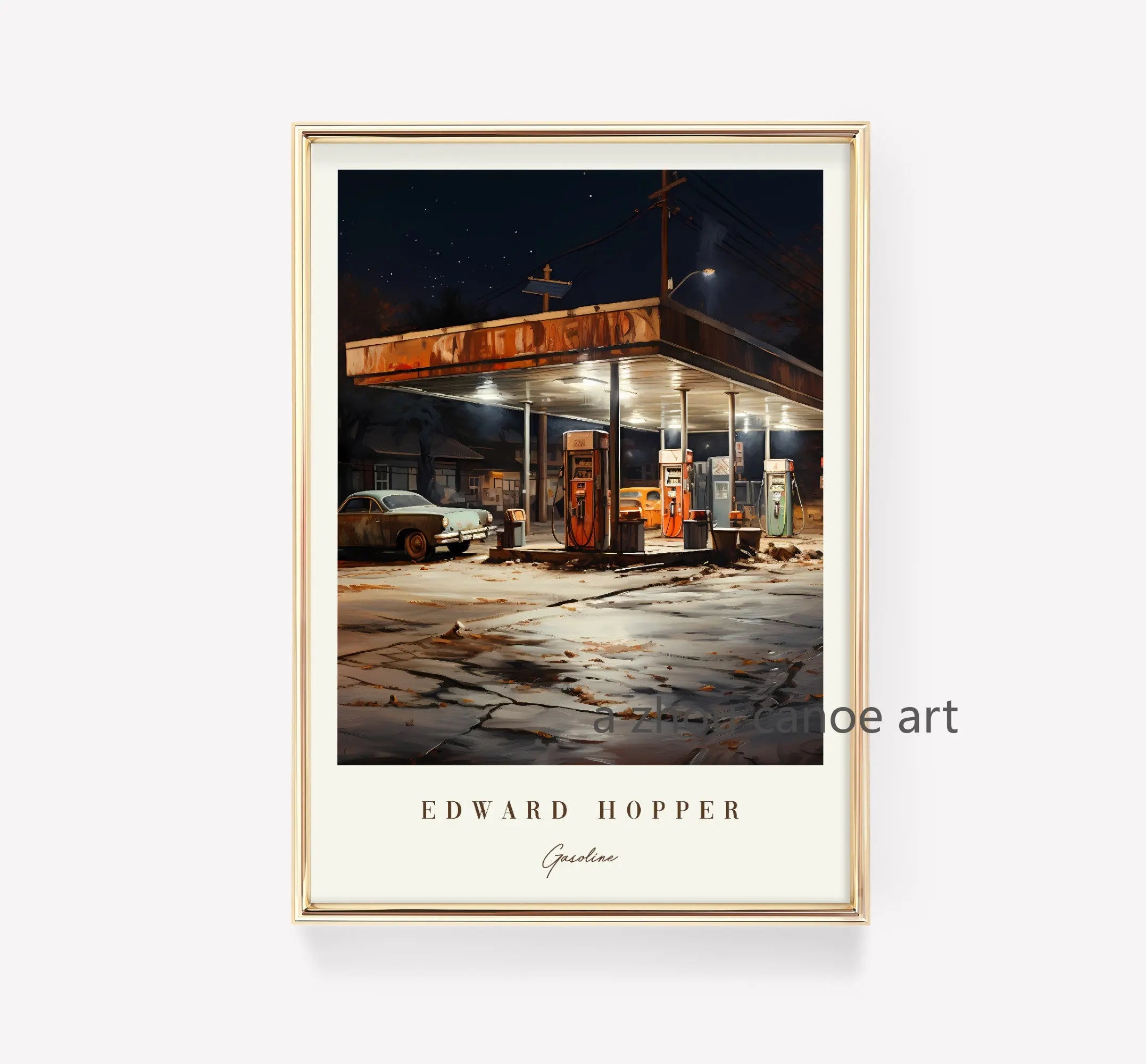 bibliothèque d'œuvres d'art d'edward hopper décoration murale moderne
