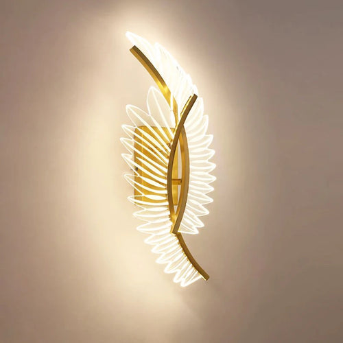 applique murale nordique art moderne plume luxe décor aile - vue 2 sur 9