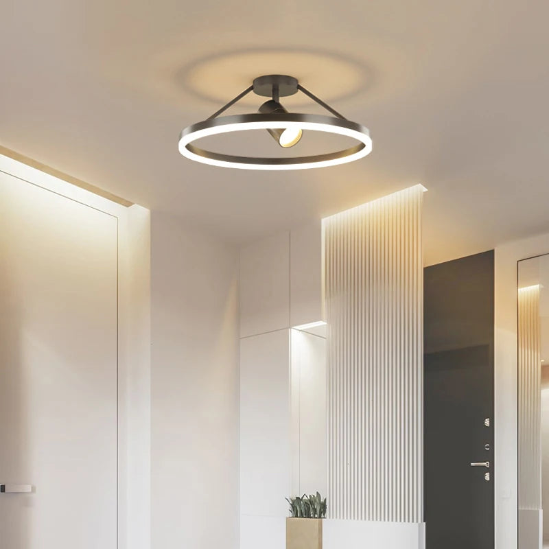 Plafonniers minimalistes modernes spot éclairage nordique lampe de salon minimaliste créative étude balcon lampe de chambre ronde