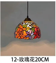 lustre en verre style tiffany rétro pour intérieur méditerranéen - vue 27 sur 30