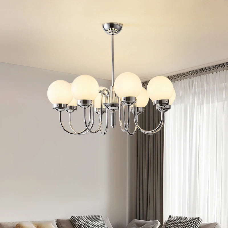 suspension minimaliste en verre et fer pour intérieur médiéval - vue 4 sur 9