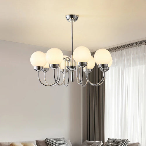 suspension minimaliste en verre et fer pour espaces modernes - vue 5 sur 9