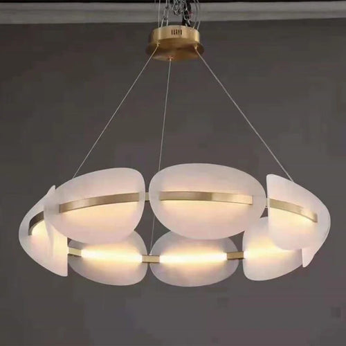 lustre nordique led en acrylique avec design de pétale - vue 6 sur 9