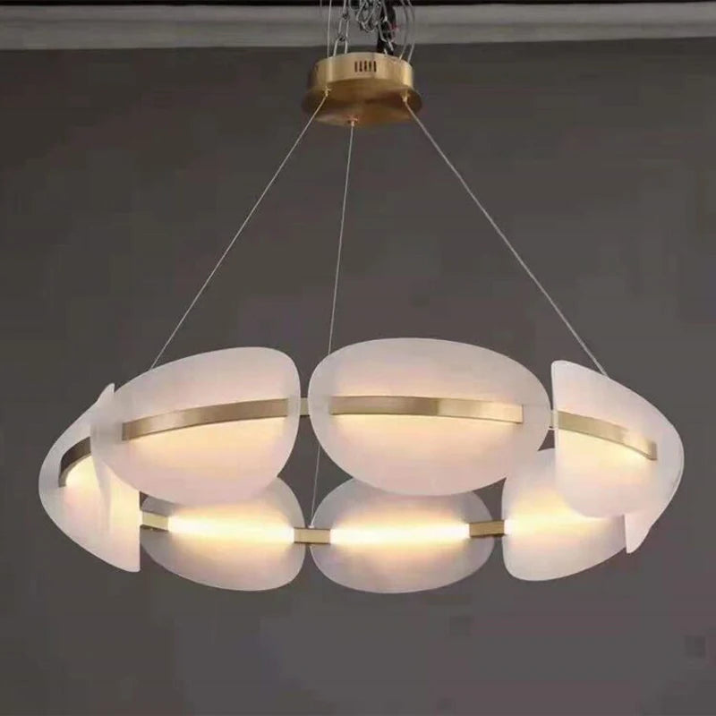 lustre nordique led en acrylique avec design de pétale - vue 5 sur 9