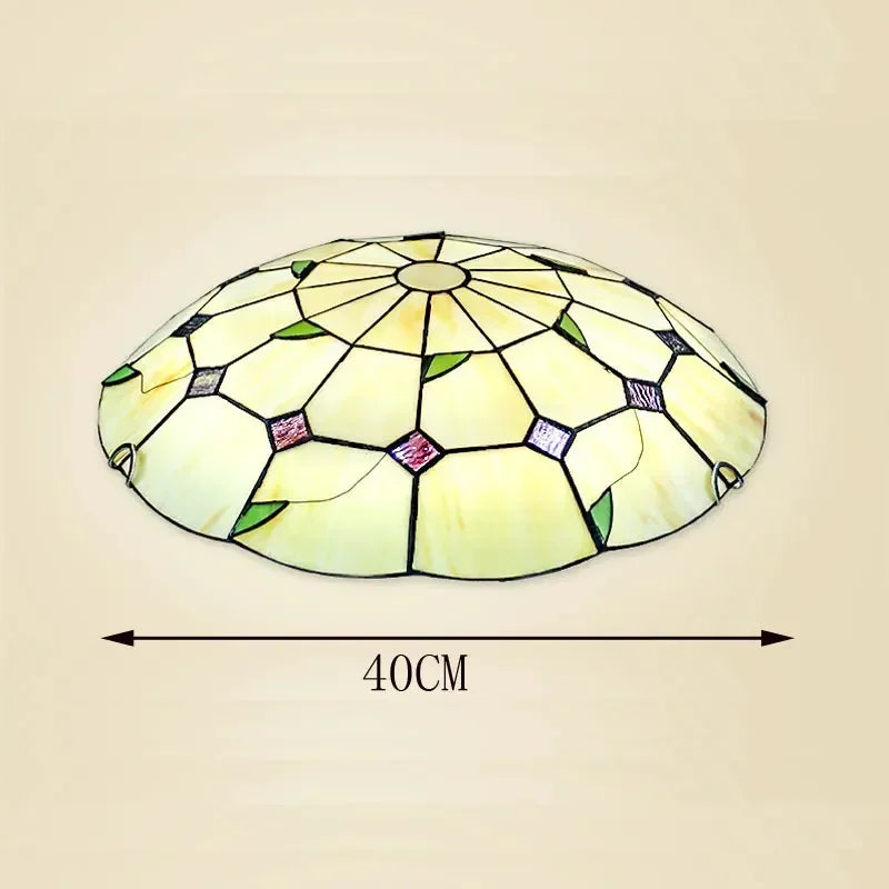 lustre tiffany méditerranéen bohème vitrail pour décoration intérieure - vue 9 sur 9