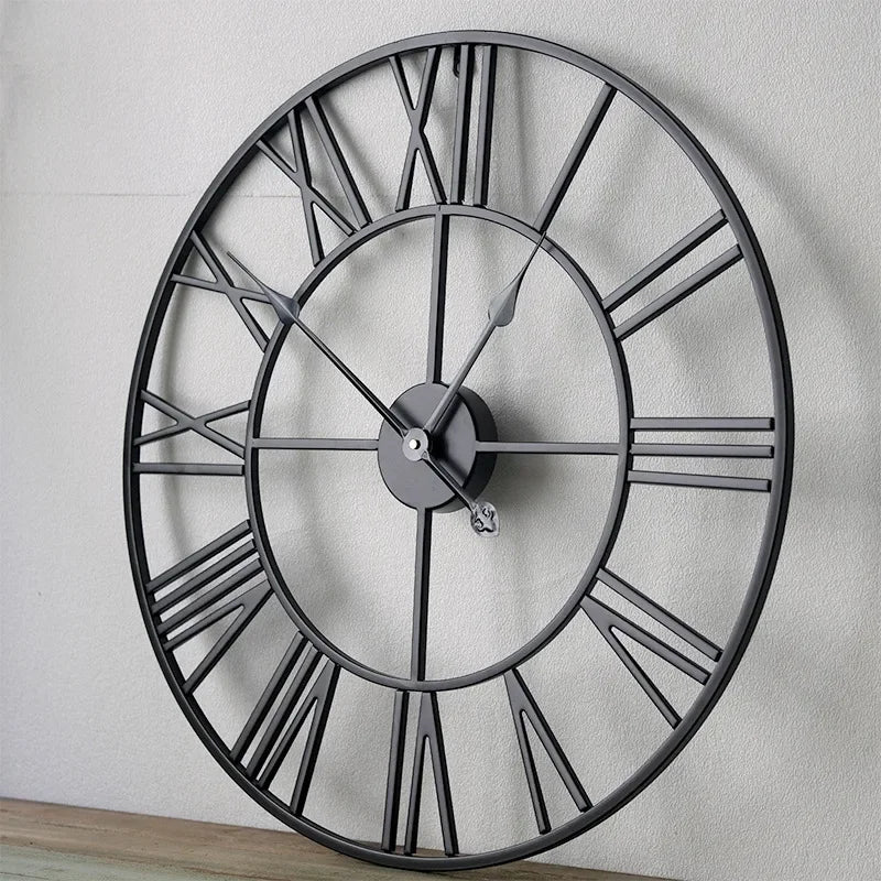 horloge murale moderne 3D rétro avec chiffres romains décoration intérieure - vue 7 sur 7