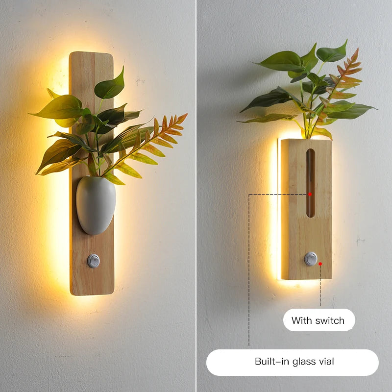 applique murale led en bois pour intérieur décoratif 2023 - vue 3 sur 8