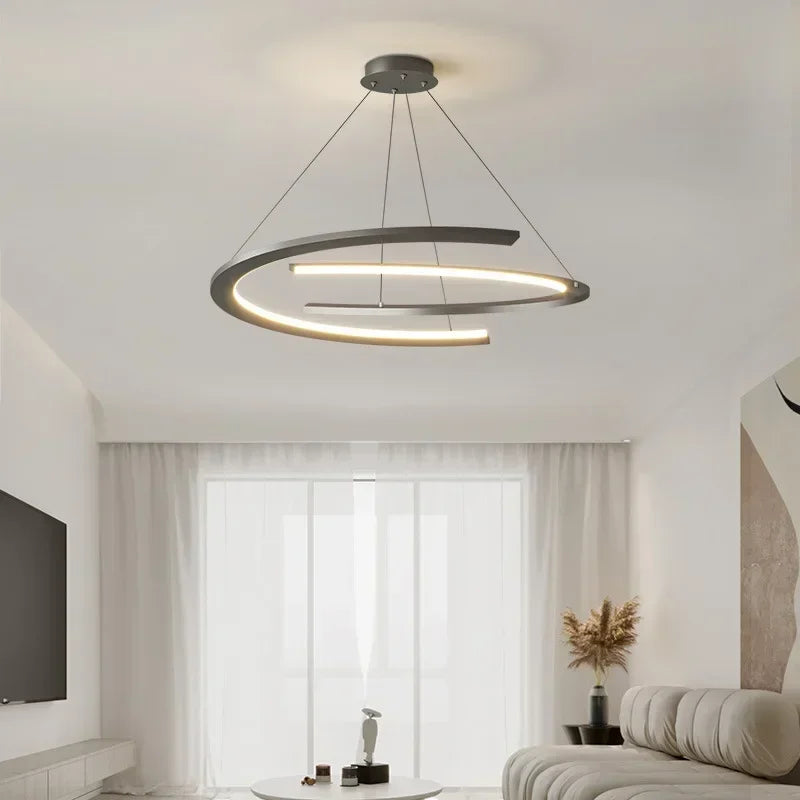 lustre led moderne pour décoration intérieure lumineuse - vue 5 sur 21