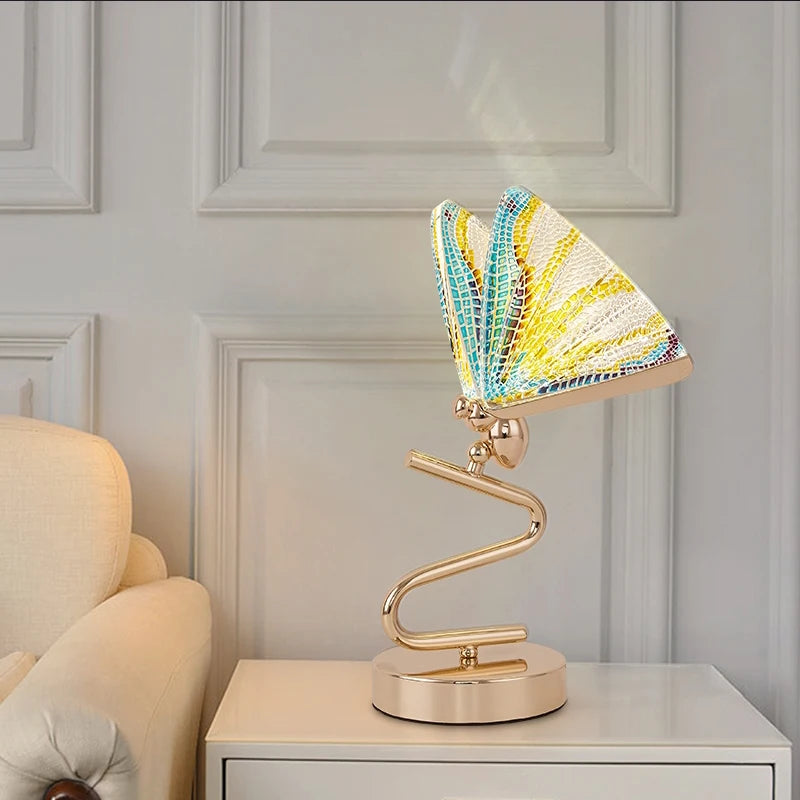 Lampe à poser LED Abat-jour papillon