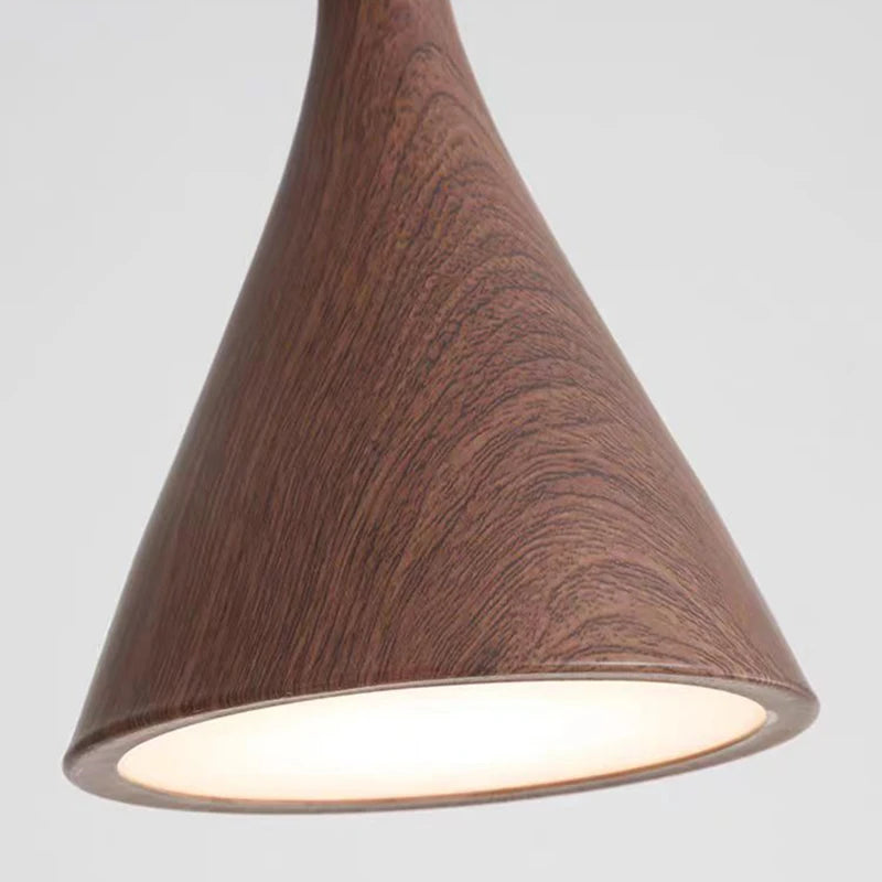 suspension moderne en métal imitation bois avec cordon réglable - vue 5 sur 8