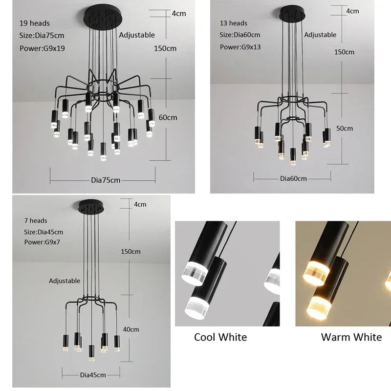 plafonnier moderne créatif à LED pour décoration intérieure - vue 5 sur 7
