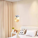 Simple moderne mignon enfants chambre lustres blanc ours lapin lampes bébé chambre fille garçon chambre chevet lustre lumières en verre