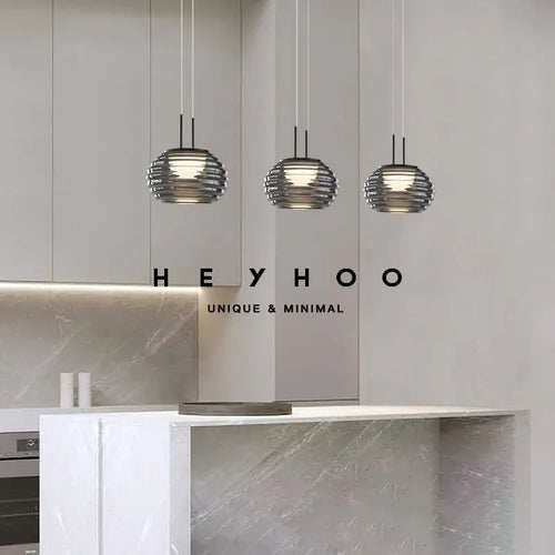 Lampe led suspendue gris fumé moderne intérieur 1/3 têtes