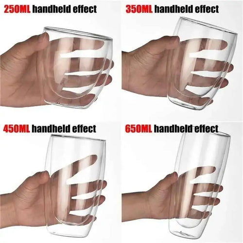 Lot tasses verre borosilicate double paroi isolant