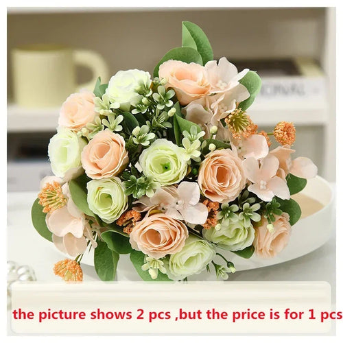 bouquet d'hortensias artificiels en soie pour décoration élégante - vue 13 sur 12