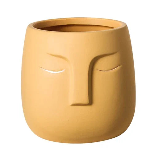 pot de fleurs en céramique visage avatar décoratif pour plantes succulentes - vue 13 sur 16