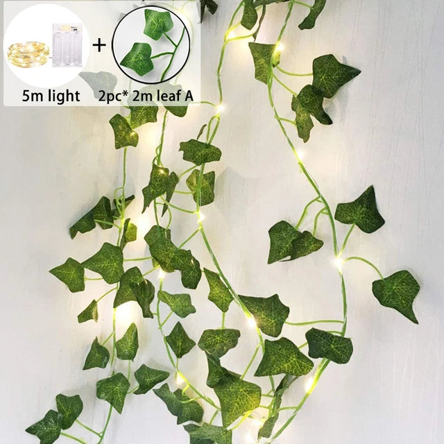 guirlande lumineuse led feuilles d'érable pour décoration de Noël - vue 8 sur 12