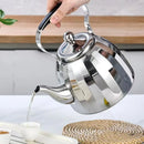 Bouilloire inox fleur infuseur poignée anti brulure miroir