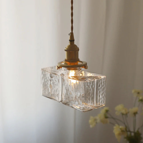 lustre japonais en verre minimaliste moderne avec éclairage led - vue 2 sur 9