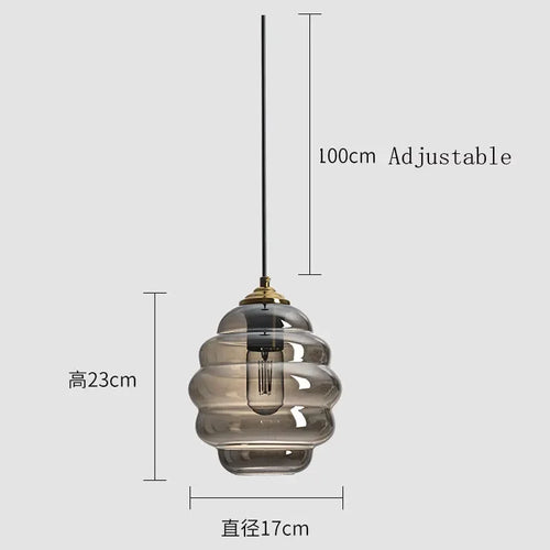 lustre moderne en verre pour cuisine et restaurant - vue 10 sur 15