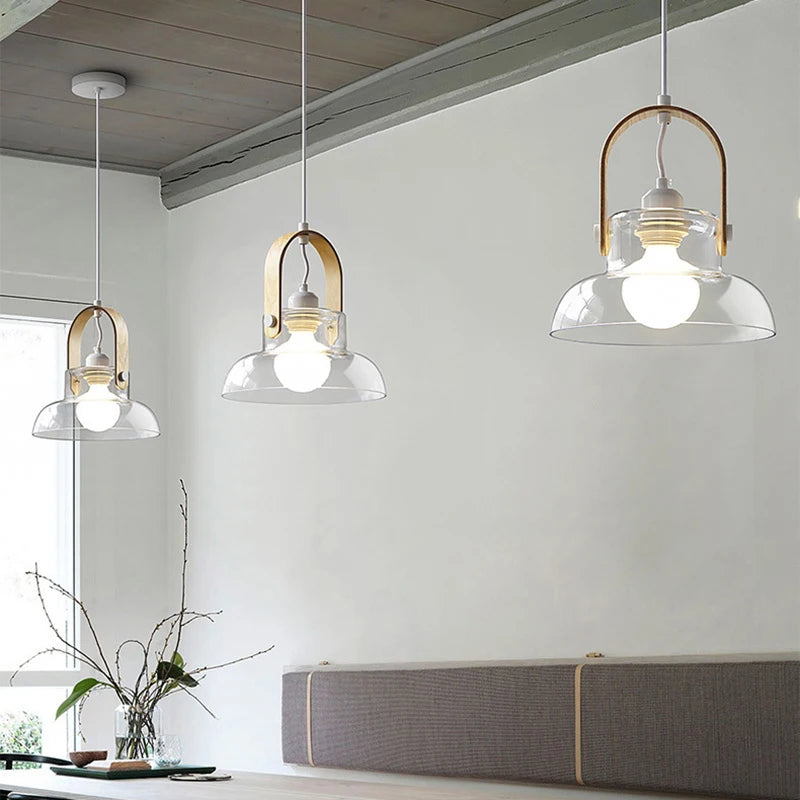 suspension en verre transparent avec fil réglable pour décor intérieur - vue 3 sur 9