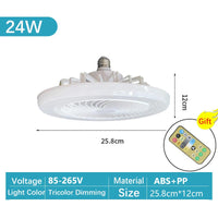 Fan Luster Silent Ceiling Fan Light with Remote Lamp E27 Control Bedroom Living, Home Lighting Source, Ac85-265v  Ceiling Fan