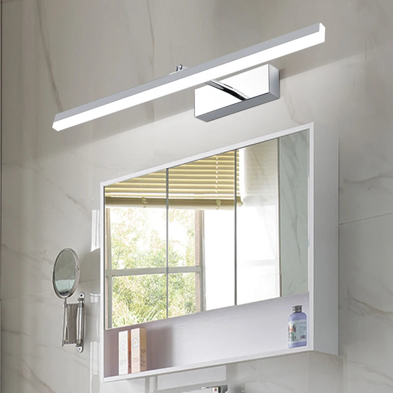 lampe frontale à miroir rétractable pour toilettes