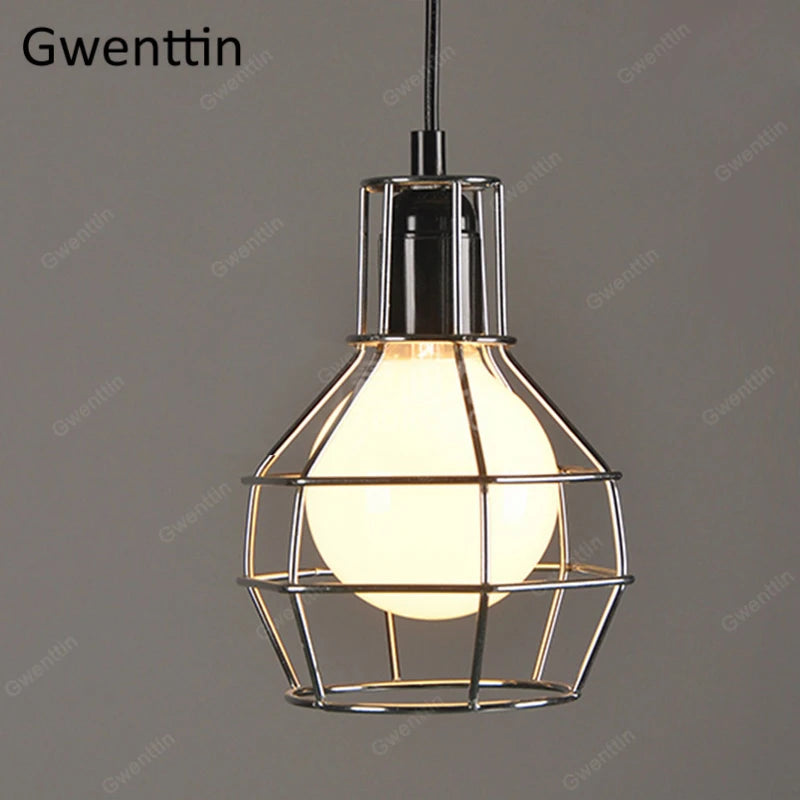 suspension en fer style cage pour décoration intérieure rétro moderne - vue 8 sur 11