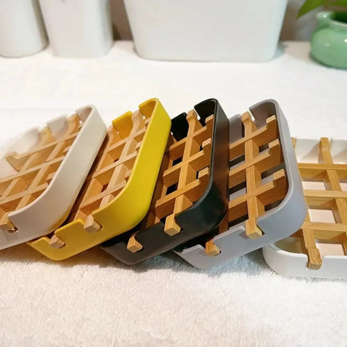 boîte à savon en bambou écologique avec support en bois - vue 4 sur 8