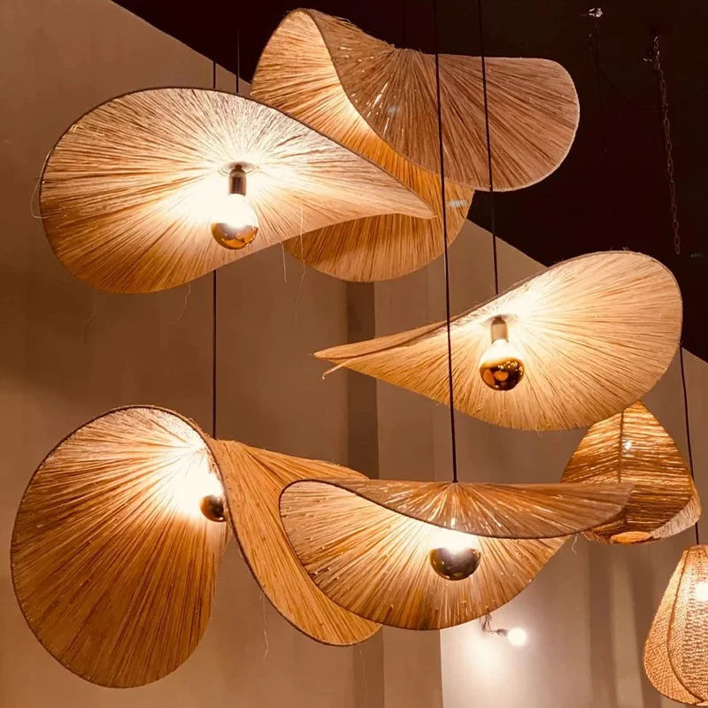 Vertigo – lampe suspendue en bambou tissé à la main
