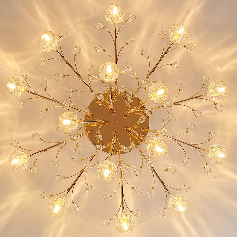 lustre moderne en verre et cristal pour décoration intérieure - vue 6 sur 11