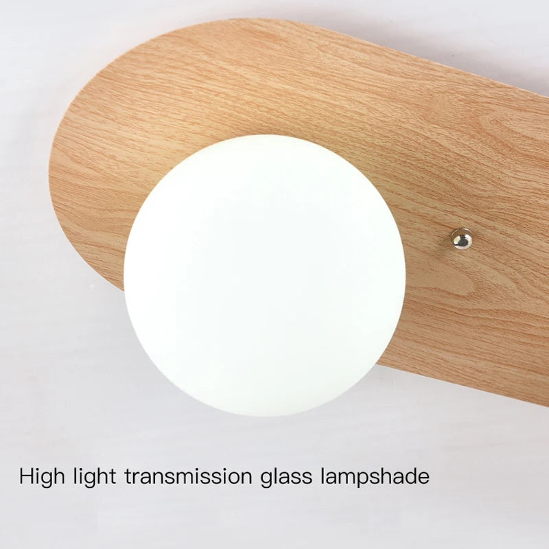 plafonnier moderne imitation bois pour espaces variés et design élégant - vue 6 sur 9