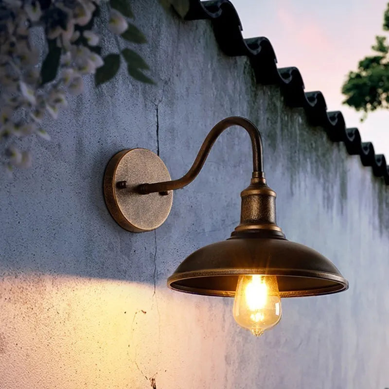 Vintage étanche applique murale lampe extérieure pour balcon porte cour couloir jardin industriel E27 appliques luminaire - vue 3 sur 13
