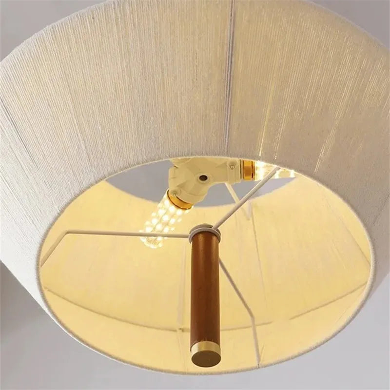 suspension en corde de chanvre et bois massif design wabi-sabi - vue 4 sur 9