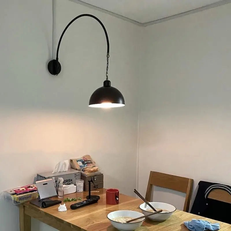 Long Pole Wall Lamps Industrial Vintage Living Room Wall Light Long Swing Arm Restaurant Dining Table Wall Mount Lights Black - vue 4 sur 14