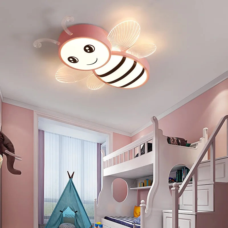 plafonnier led dessin animé petite abeille décoration maternelle moderne - vue 3 sur 9
