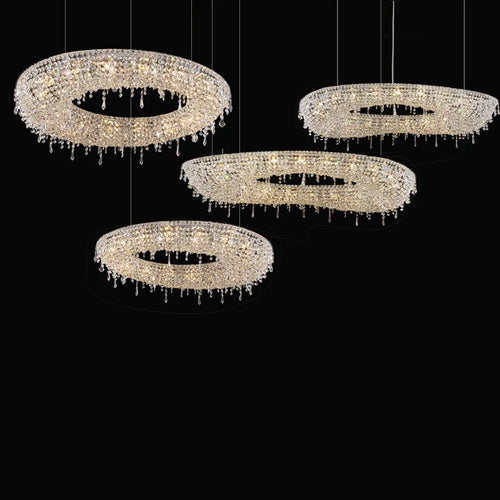 lustre led moderne de luxe en cristal pour hôtel duplex villa - vue 2 sur 11