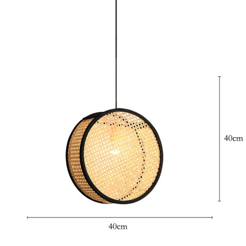 Lustre d'art Rural chinois noyau de bambou rotin LED chambre Restaurant étude lampe à Suspension luminaires décoratifs d'intérieur - vue 12 sur 15